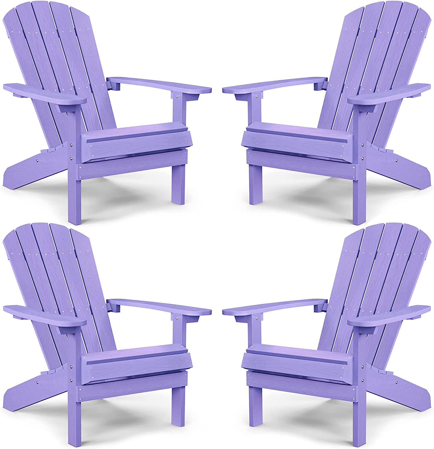Grant Park Traditional Curveback Aruba Plastic Outdoor Adirondack Patio Chair (Set of 4)