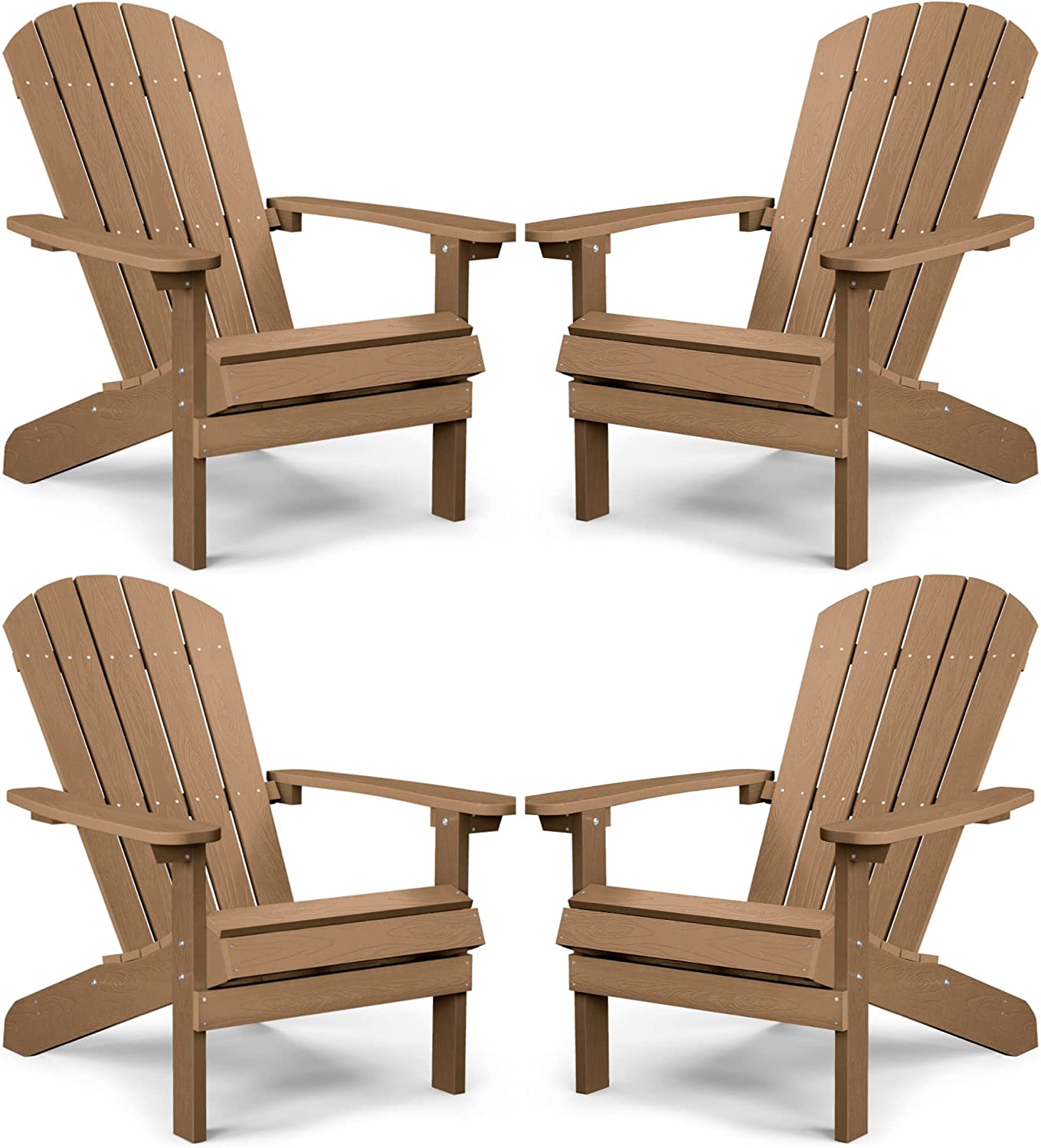 Grant Park Traditional Curveback Aruba Plastic Outdoor Adirondack Patio Chair (Set of 4)