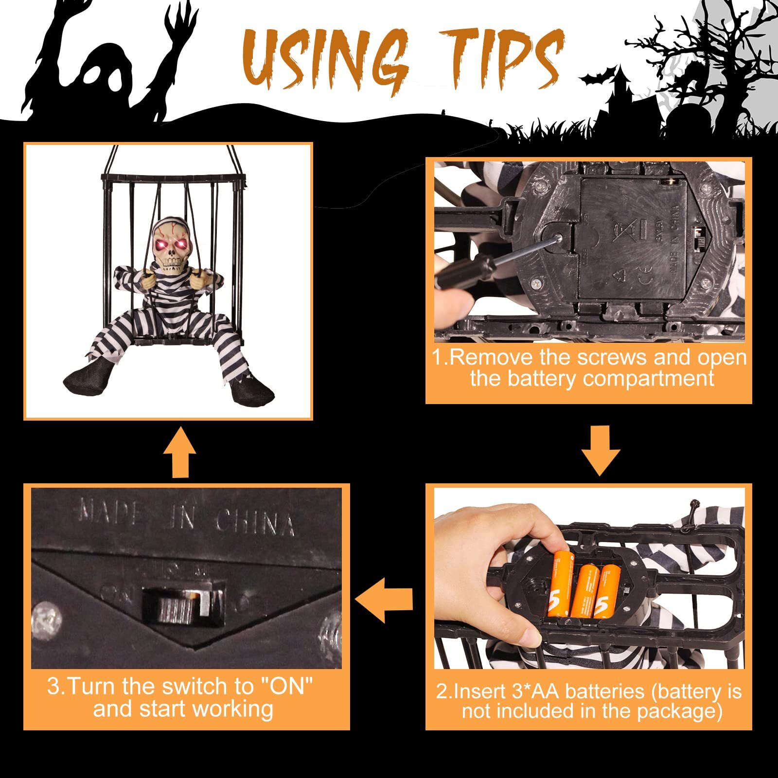 Halloween Skeleton Cage Prisoner