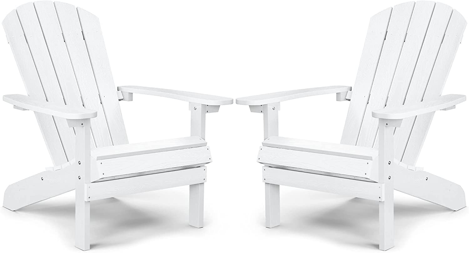 Grant Park Traditional Curveback Aruba Plastic Outdoor Adirondack Patio Chair (Set of 4)