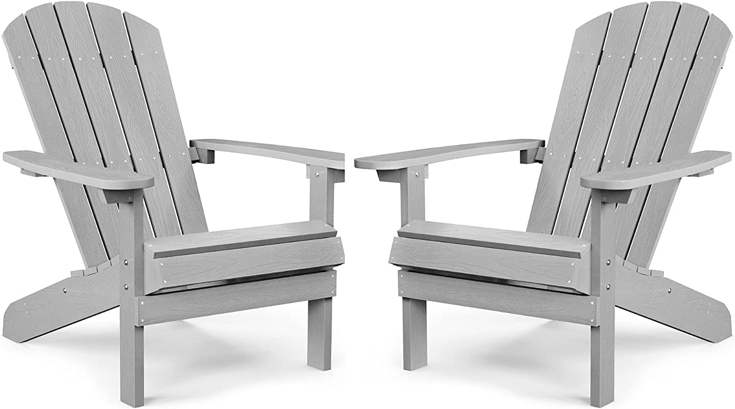 Grant Park Traditional Curveback Aruba Plastic Outdoor Adirondack Patio Chair (Set of 4)