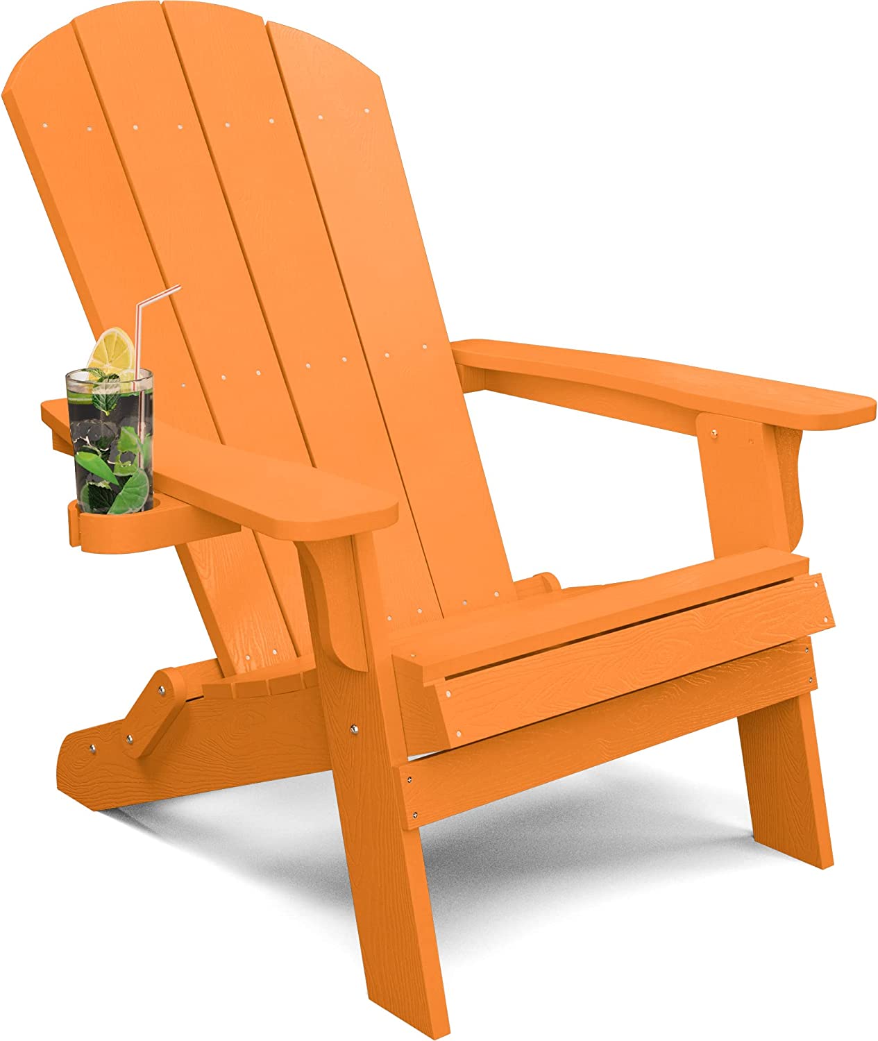 Grant Park Traditional Curveback Aruba Plastic Outdoor Adirondack Patio Chair (Set of 4)