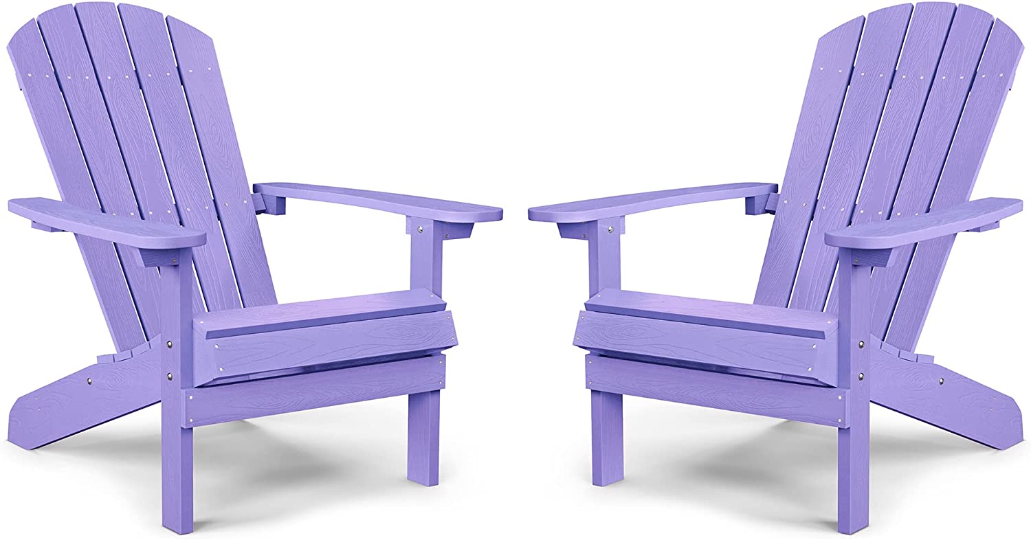 Grant Park Traditional Curveback Aruba Plastic Outdoor Adirondack Patio Chair (Set of 4)