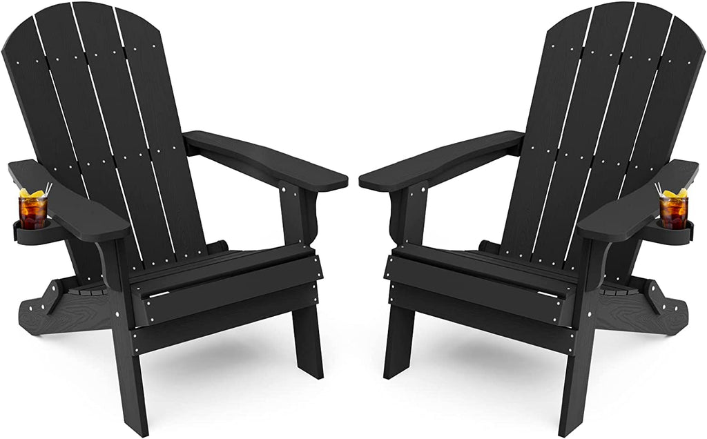 Grant Park Traditional Curveback Aruba Plastic Outdoor Adirondack Patio Chair (Set of 4)