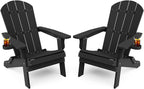Grant Park Traditional Curveback Aruba Plastic Outdoor Adirondack Patio Chair (Set of 4)