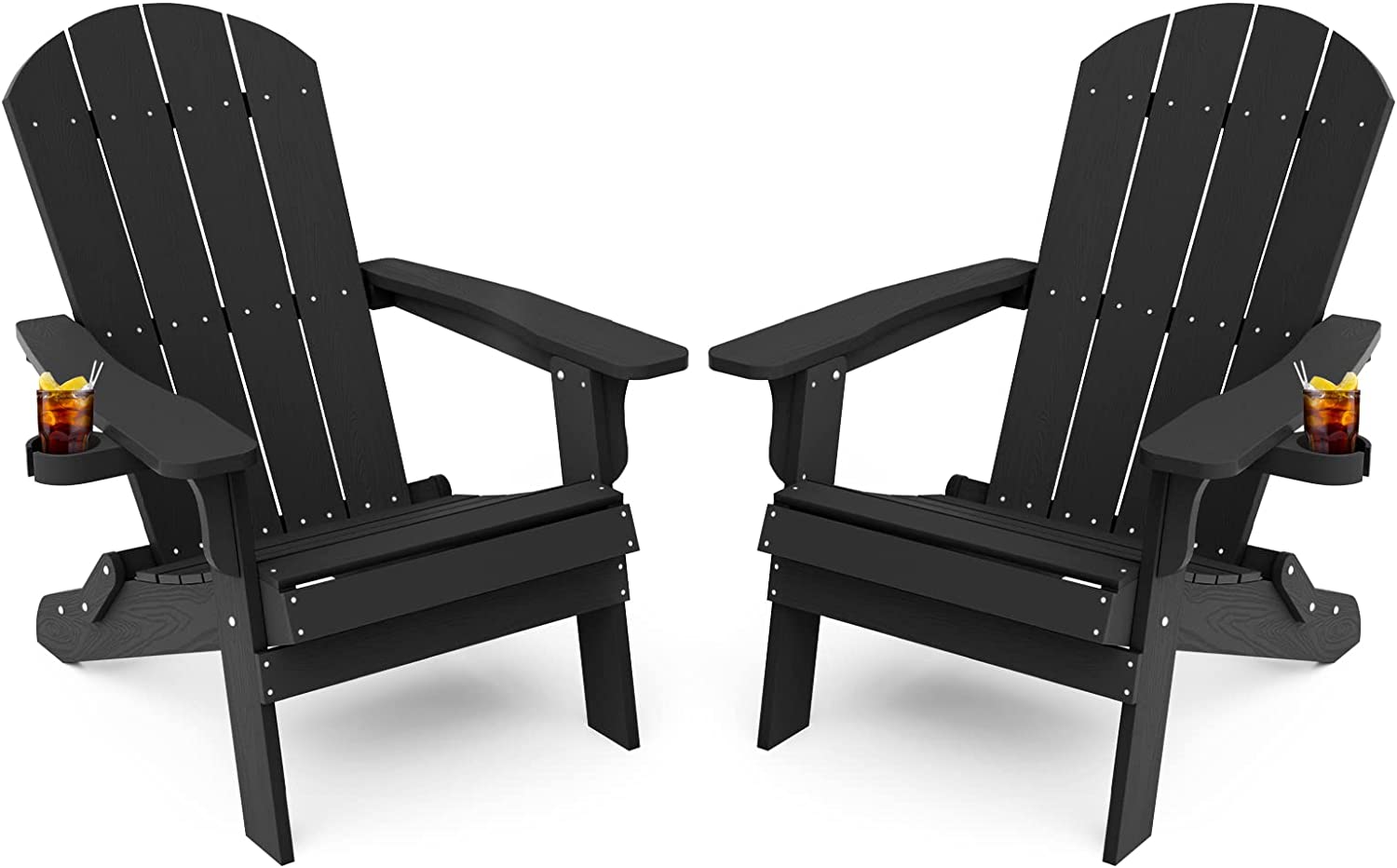 Grant Park Traditional Curveback Aruba Plastic Outdoor Adirondack Patio Chair (Set of 4)