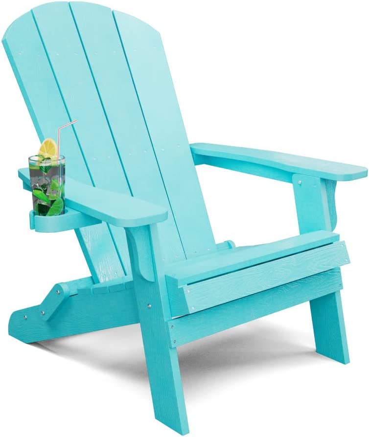 Grant Park Traditional Curveback Aruba Plastic Outdoor Adirondack Patio Chair (Set of 4)