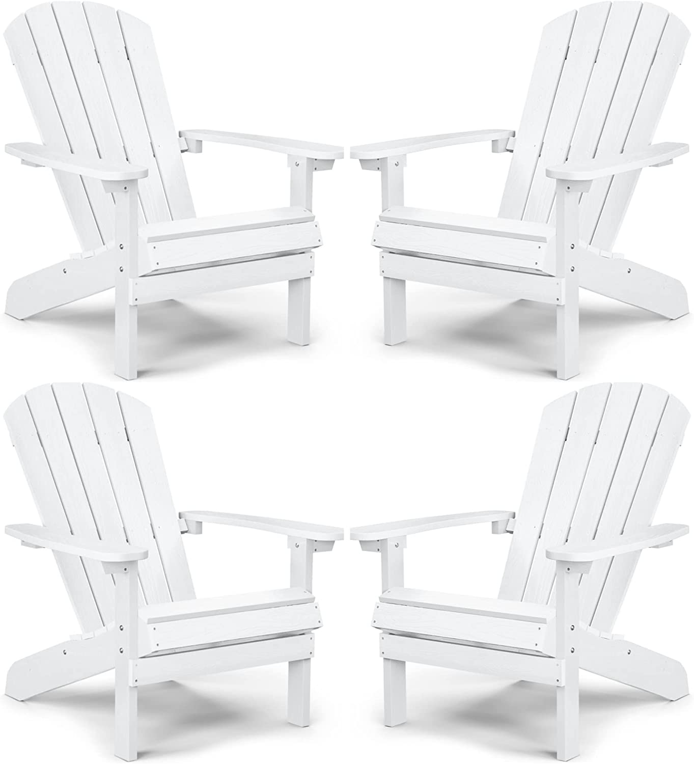 Grant Park Traditional Curveback Aruba Plastic Outdoor Adirondack Patio Chair (Set of 4)