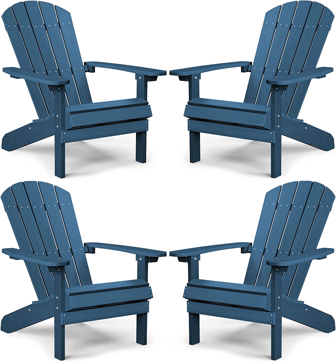 Grant Park Traditional Curveback Aruba Plastic Outdoor Adirondack Patio Chair (Set of 4)