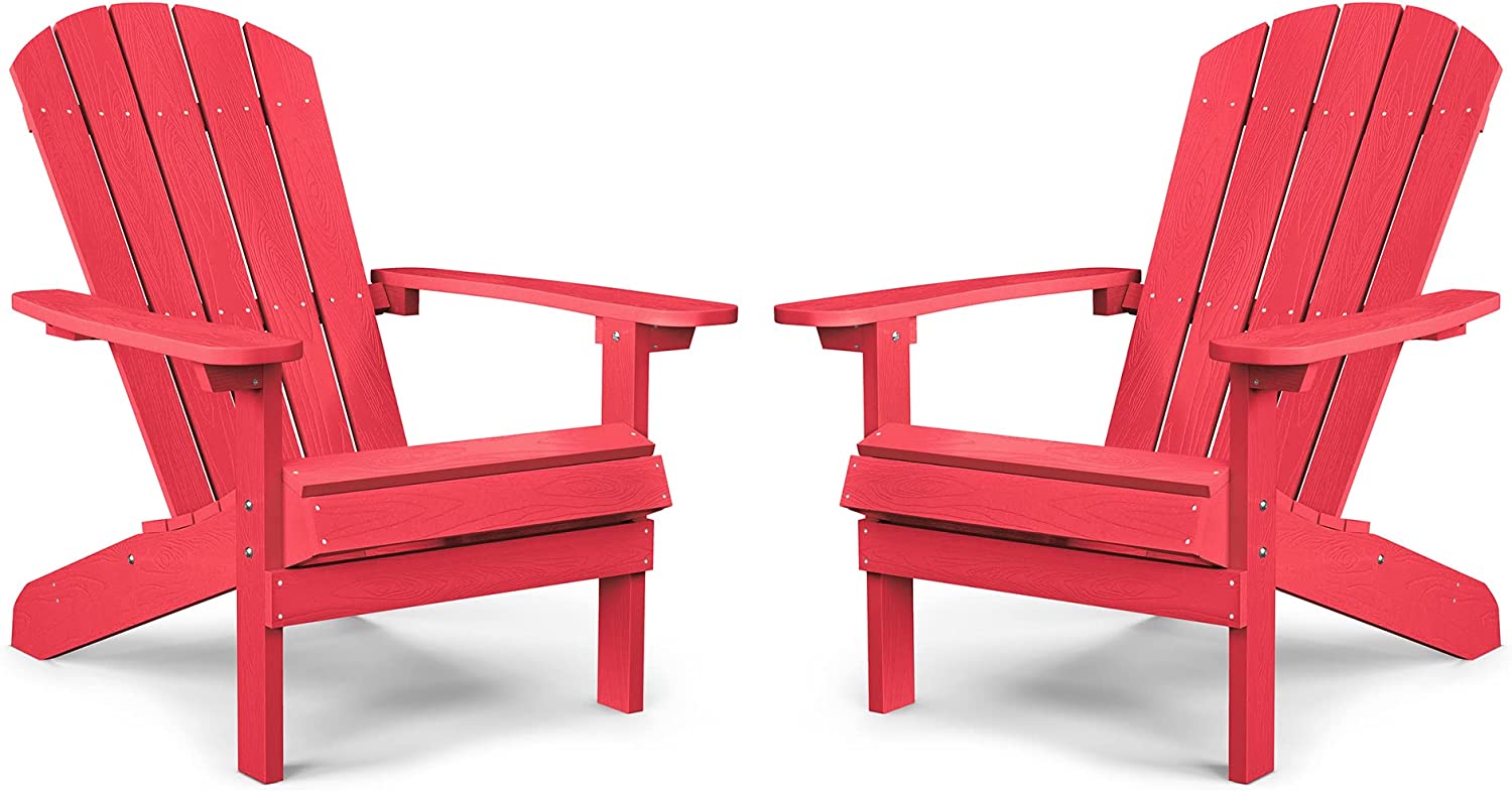 Grant Park Traditional Curveback Aruba Plastic Outdoor Adirondack Patio Chair (Set of 4)