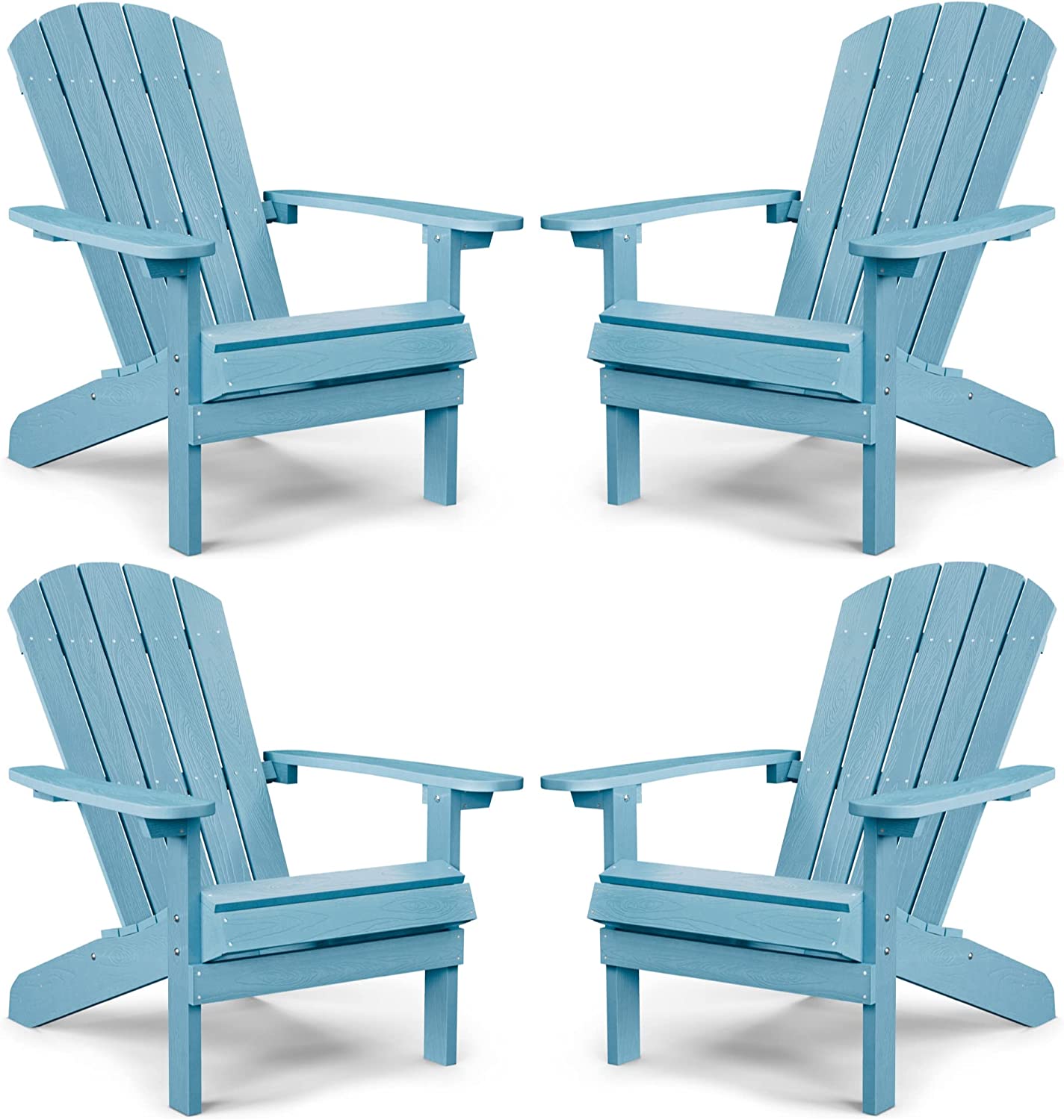 Grant Park Traditional Curveback Aruba Plastic Outdoor Adirondack Patio Chair (Set of 4)