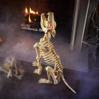 Animated LED Sit-and-Stand Skeleton Wolves (2-Pack)