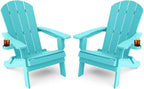 Grant Park Traditional Curveback Aruba Plastic Outdoor Adirondack Patio Chair (Set of 4)