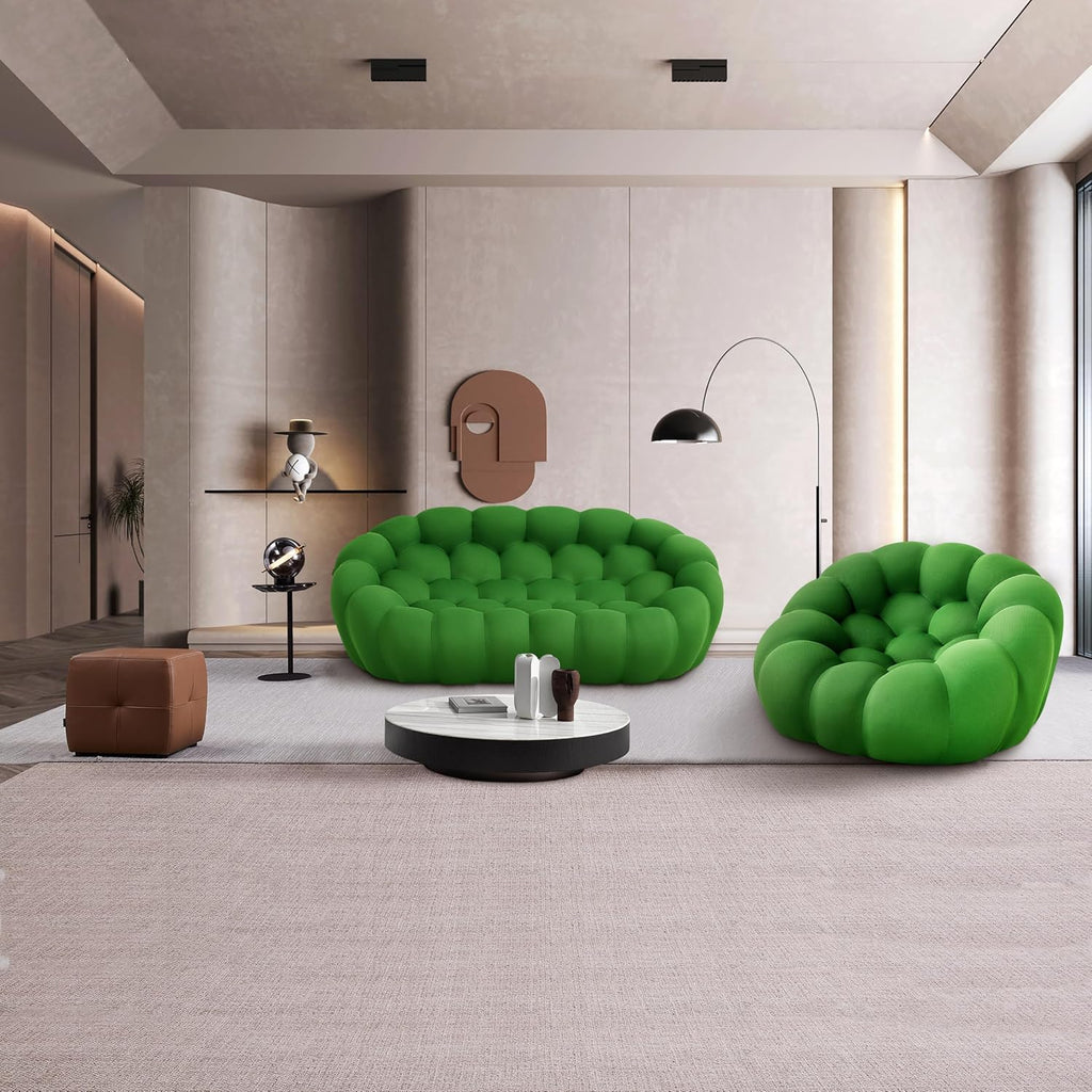 🎉74.8'' Modern Loveseat Sofa, 2 Seater Mesh Fabric Love Seat Floor Sofa