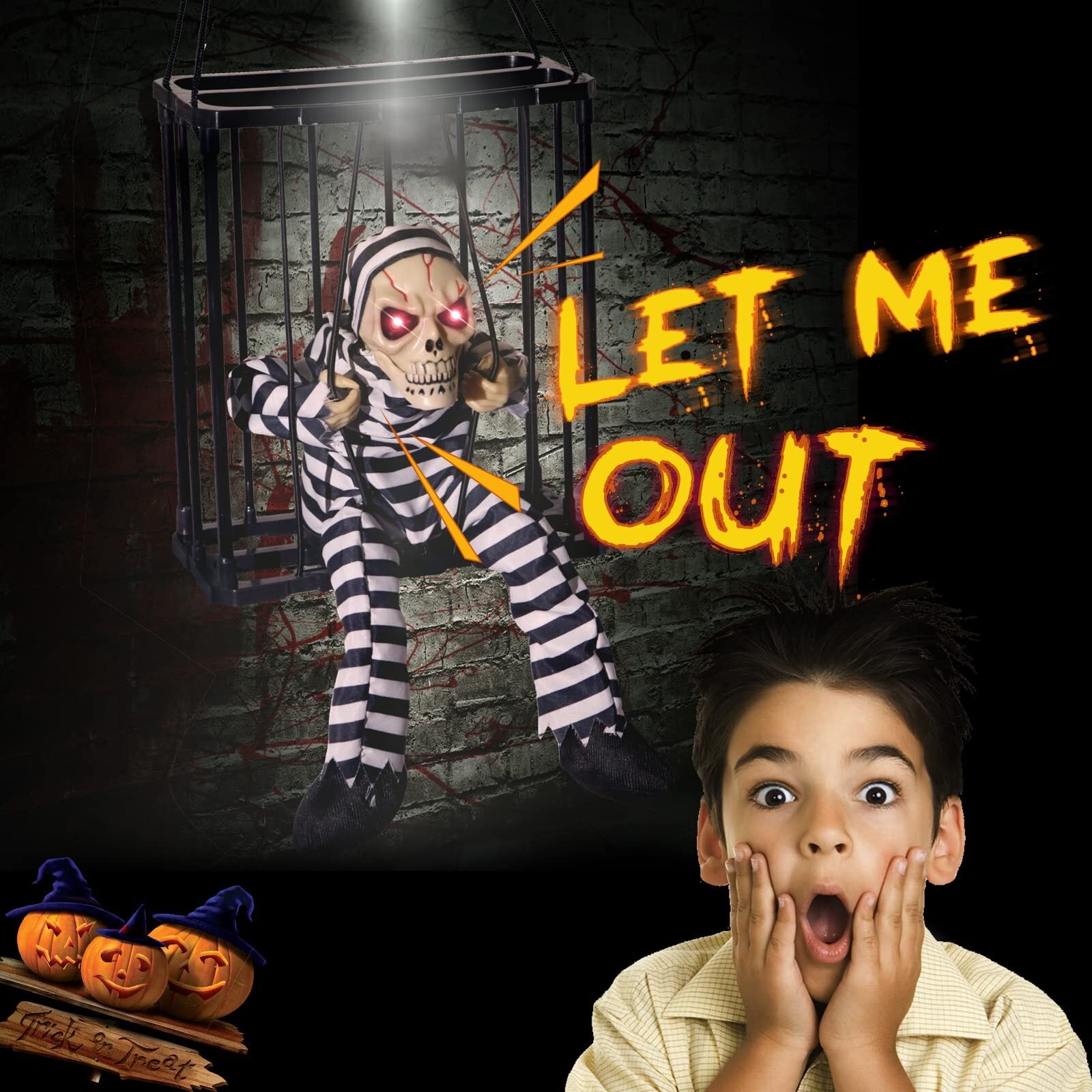 Halloween Skeleton Cage Prisoner