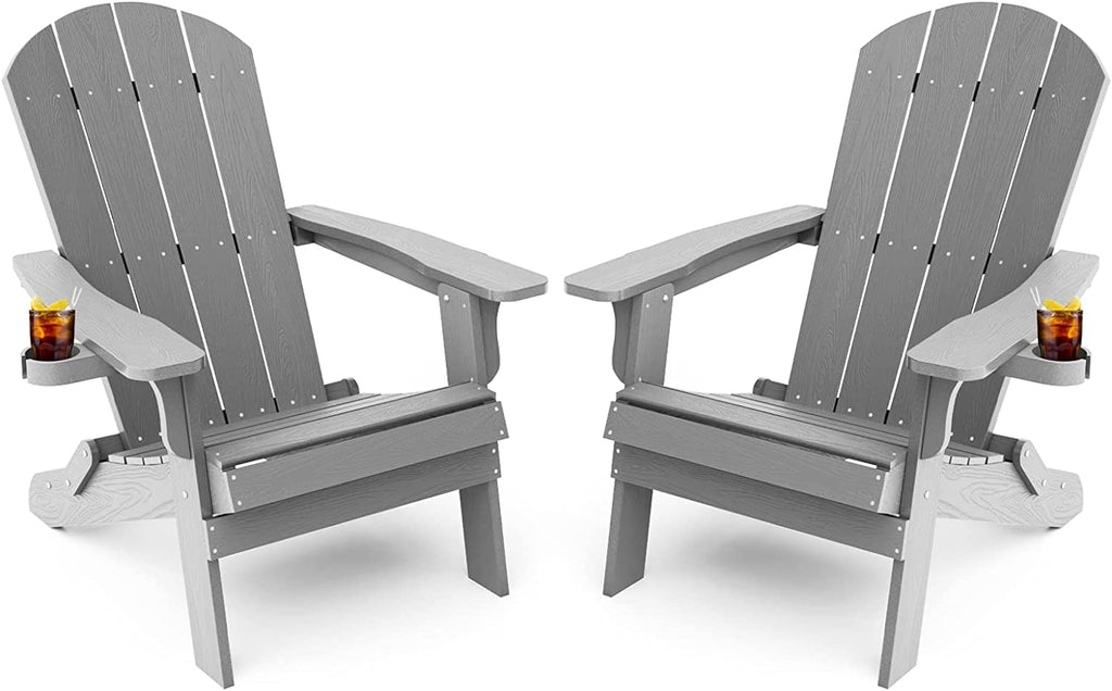 Grant Park Traditional Curveback Aruba Plastic Outdoor Adirondack Patio Chair (Set of 4)