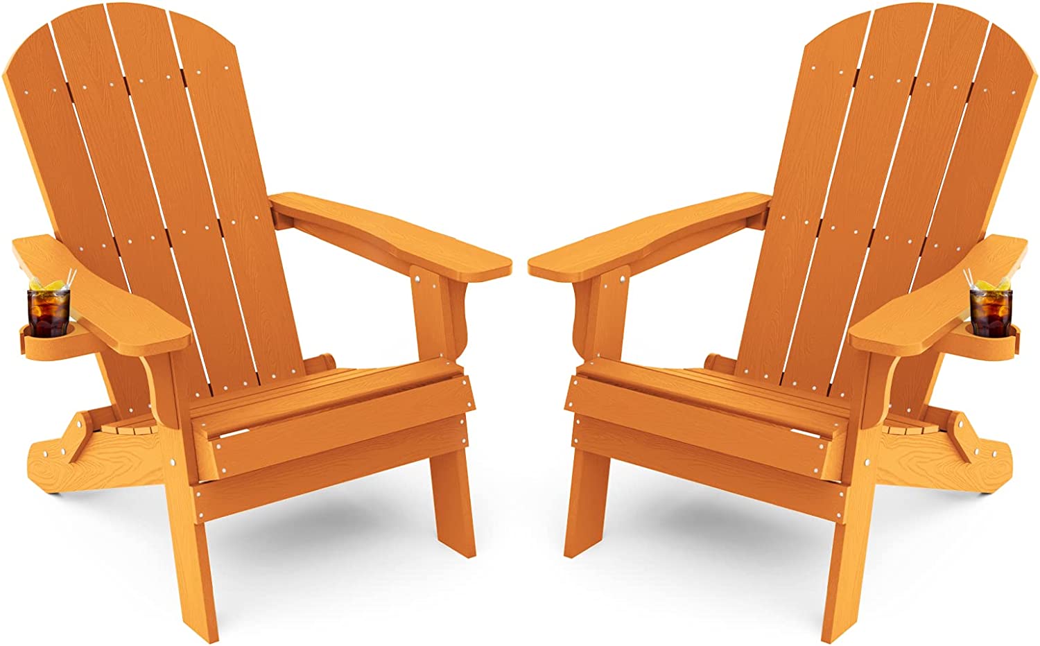 Grant Park Traditional Curveback Aruba Plastic Outdoor Adirondack Patio Chair (Set of 4)