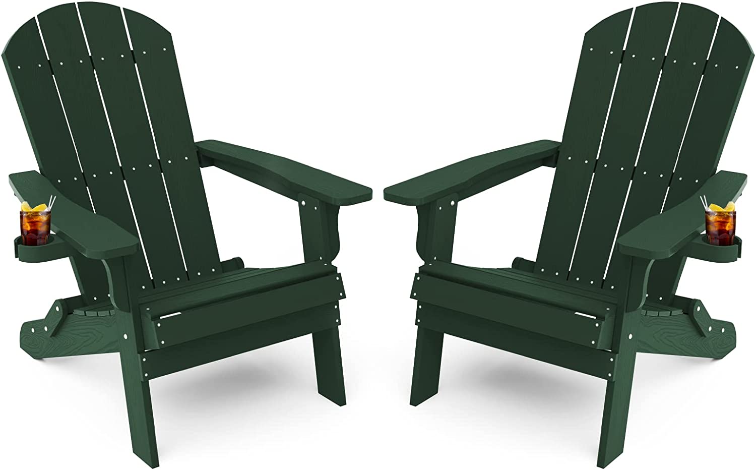 Grant Park Traditional Curveback Aruba Plastic Outdoor Adirondack Patio Chair (Set of 4)