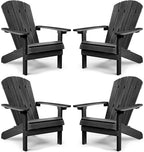 Grant Park Traditional Curveback Aruba Plastic Outdoor Adirondack Patio Chair (Set of 4)