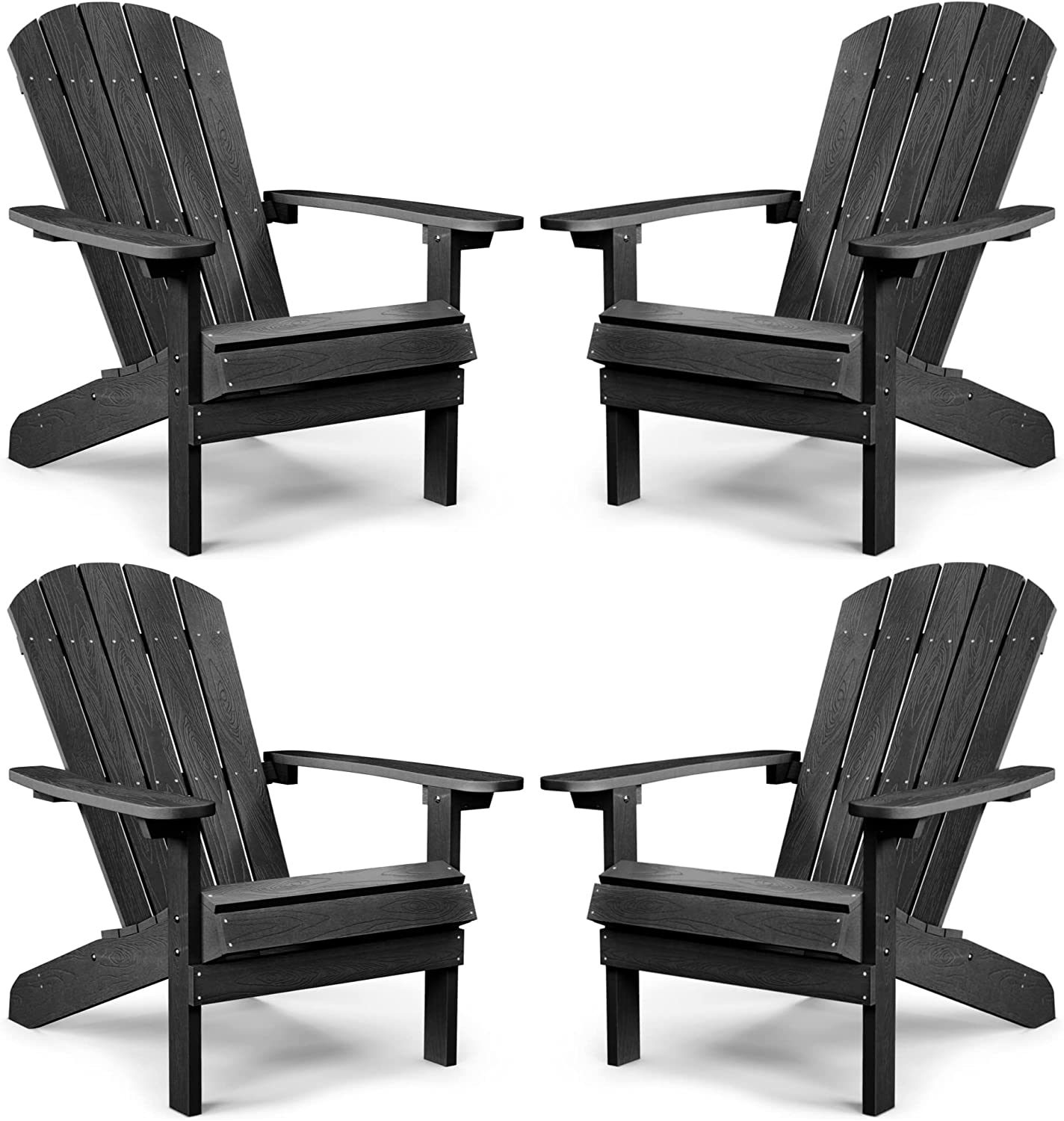Grant Park Traditional Curveback Aruba Plastic Outdoor Adirondack Patio Chair (Set of 4)